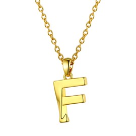 Bestyle Gold F Pendant Necklace for Women Small Letter Necklace Classic Initial Necklace Jewellery for Gift