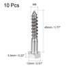 sourcing map Hex Lag Screws, M8 x 45mm 304 Stainless
