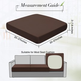Newwiee Set of 4 Stretch Cushion Covers Sofa Couch Seat Chair Slipcovers Outdoor Patio Waterproof Cushion Covers Replacement Cushion Covers Furniture Protector for Pets(Seat Cover,Dark Coffee)