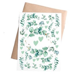 Rub-On Sticker "Eukalyptus" A6 RANDLOS | geeignet f√ºr Raysin, Keraflott oder Glas | Rub Ons Aufkleber zum Basteln und Dekorieren | f√ºr Selbstbedienungsh√§uschen