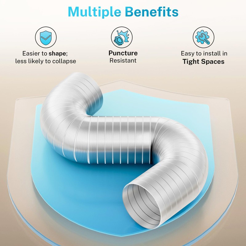 HOOMESUN 4 Inch 5FT Semi Rigid Dryer Duct, Vent Hose