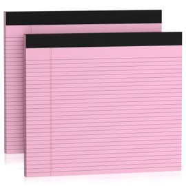2 Pcs Note Pads 11" x 9.5" Legal Pads College Ruled Notepad Micro Perforated Writing Pads Pink Lined Paper 80GSM College Ruled Paper Pad of Paper 30 Sheets Notebook for School, To-Do Lists, Office