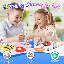 HappyGoLucky Craft Set Children from 4-10 Years, Creative Set for Children Craft Set Girls 4 5 6-10 Years Gift Girls Boys 4-10 Years Shells for Crafts DIY Painting Art Easter Gifts for Children