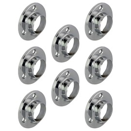 8x GedoTec® Wardrobe rail stock 25 mm chromed Round tube for Wardrobe pipe from metal - Made in Germany