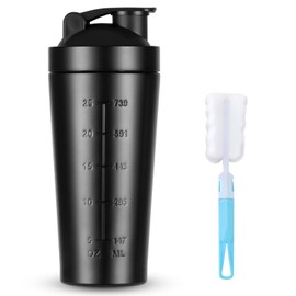 ACWOO ProteinShaker, 900 ml Scale Optimal, BPA Free/Leak Proof, Protein Shaker for Protein, Diet and Fitness Shakes, with Balls (Black)
