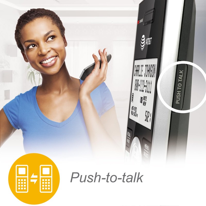 AT&T CL83407 DECT 6.0 4-Handset Cordless Phone for Home with