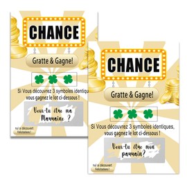 MKISHINE 2 scratch cards godparents and godparents, will you become my godmother? | Announcement of the birth - request godfather and godfather