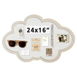 LIYAOLI Felt Bulletin Board 16x24 Inch - Cloud-Shaped Polyester Fiber Wall Decor with Decorative Push Pins | Cork & Fabric Vision Board for Photos,Office & Home Cute Desk Accessories