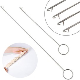 1Pc Silver Loop Turner Sewing Tool,Sewing Loop Turner Hook,Needle Hook,Crochet Sewing Supplies,Sewing Loop Turner Hook for Fabric Tube Straps Belts Strips DIY Knitting Sewing Accessories (26.5cm)
