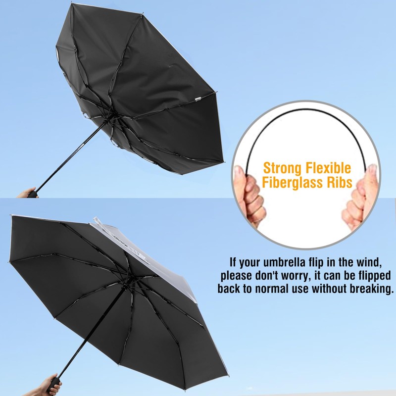G4Free UPF 50+ UV Protection Large Travel Umbrella 42/46 Inch