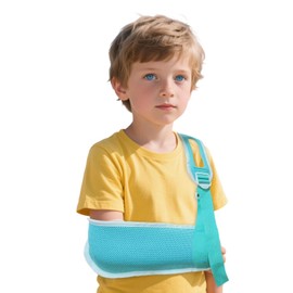 Adjustable Children's Arm Sling - Breathable Mesh Shoulder Stabilizer for Wrist/Elbow/Shoulder Injuries. This elbow support sling provides support for the wrist, elbow, and shoulder and is suitable for both the left and right arms. (Large)