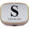 S Shot The Serif Brass Rectangle Pill Box