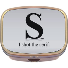 S Shot The Serif Brass Rectangle Pill Box