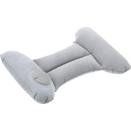 Inflatable Travel Pillow, Ultralight Lumbar Support Air Cushion for Airplane, Train, Office, Hiking, Beach – Gray