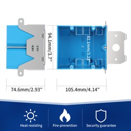 XIUTE Electrical Outlet Boxes Plastic，2 Gang Adjustable Electrical Outlet Box ，Non-Metallic Outlet Boxes 34 cu. in.Blue ETL Listed(12Pack)