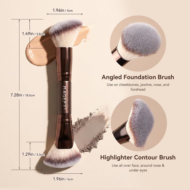 MAGEFY 2 Piezas Brochas de Maquillaje de Doble Punta, Set