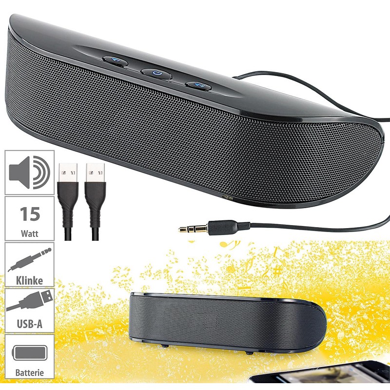 Auvisio LSX-21 Mobile 2.1 Compact USB Speaker