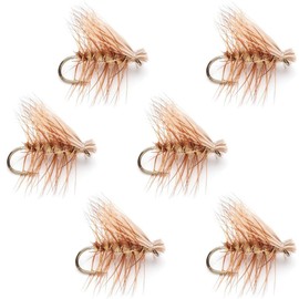 The Fly Fishing Place Tan Elk Hair Caddis Classic Trout Dry Fly - Set of 6 Flies Size 14
