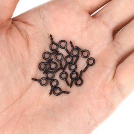 Aovchei Eye Screws, 500PCS 0.39 Inches Heavy Duty Metal Screw Hooks, Self Tapping Eye Bolts, Indoor & Outdoor for Hanging Artwork, Black