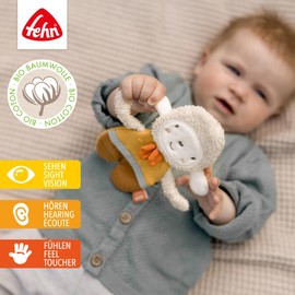Fehn fehnNATUR Crinkle Sheep, Activity Baby Rustling Toy for Gripping and Playing, Activity Rustling Animal Baby Toy, Motor Skills Toy & Crinkle Toy for Babies and Toddlers