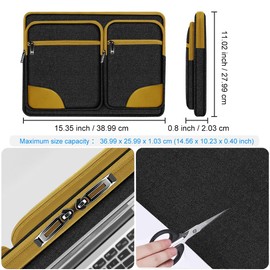 Hseok Laptop Case 15 15.6 16 inches Sleeve with 5 Pockets Make Laptop & Accessories Easy Carry and Well Organized，B01YL01