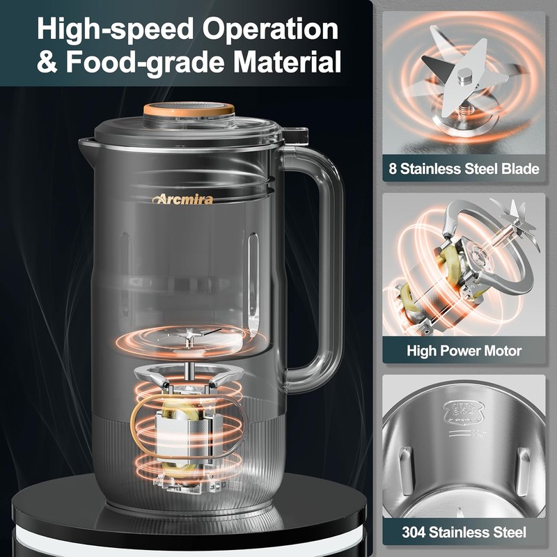 8 in 1 Nut Milk Maker, 8 Blade 35oz Homemade