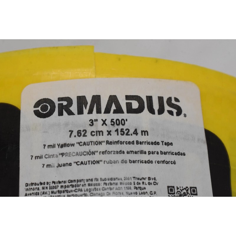 ORMADUS Caution Reinforced Tape Rolls Fastenal 3" x 500' 7mil