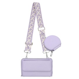 uxcell Crossbody Purse for Women with Strap,Cell Phone Wallet Lanyard Handbag with Coin Purse,Purple
