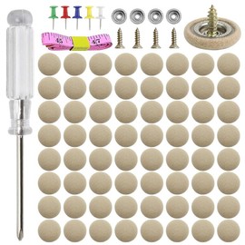 65 Set Car Roof Headliner Repair Kits, 262 Pcs Auto Roof Snap Rivets Retainer for Interior Ceiling Cloth Fixing Repair Buckle with Installation Tool (Grey Flannelette) - Color: Beige Flannelette, Size: 90Pcs