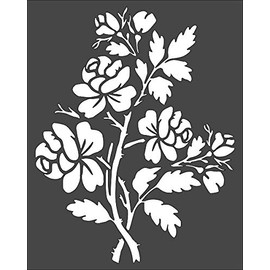 Roses Stencil Reusable Sturdy Flexible Clear Plastic 1-8x10 in Arts and Crafts Material Scrapbooking for Airbrush Painting Drawing