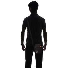 Kangol Shoulder Bag, Leather Tag, Vertical, Black