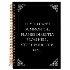 Likjad Funny Gothic Spiral Notebook Journal 5.5x8.3, Funny Gothic Witchy Journals for Writing, If You Can't Summon the Flames Directly Sarcastic Hardcover Notebooks for Note Taking
