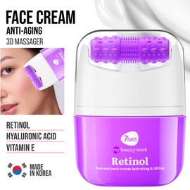 7Days Rejuvenating Face Cream with Retinol and Massager - 40ml | Effective Anti-Aging Treatment, Moisturising and Lifting | Hyaluronic Acid, Vitamin E and Fruit Extracts | Korean