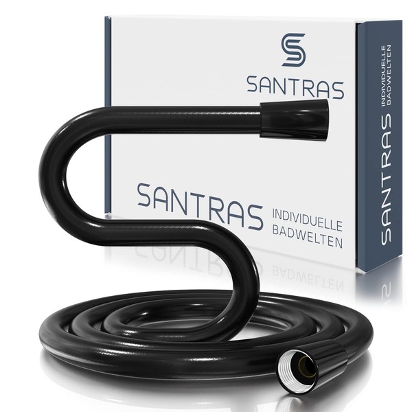 SANTRAS® Premium Shower Hose Black 1.50 m with Flow Limiter