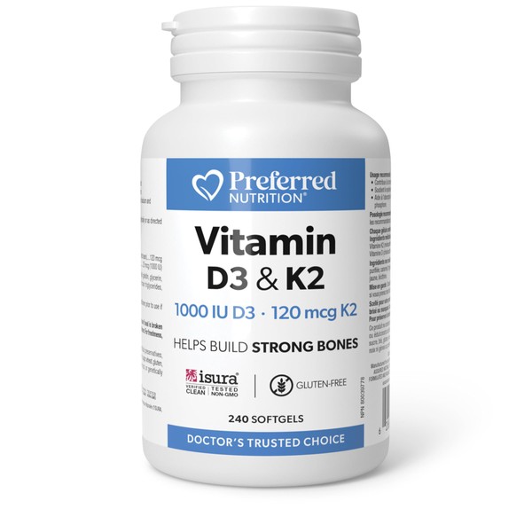 Preferred Nutrition® Vitamin D3 & K2 1000 IU • 120