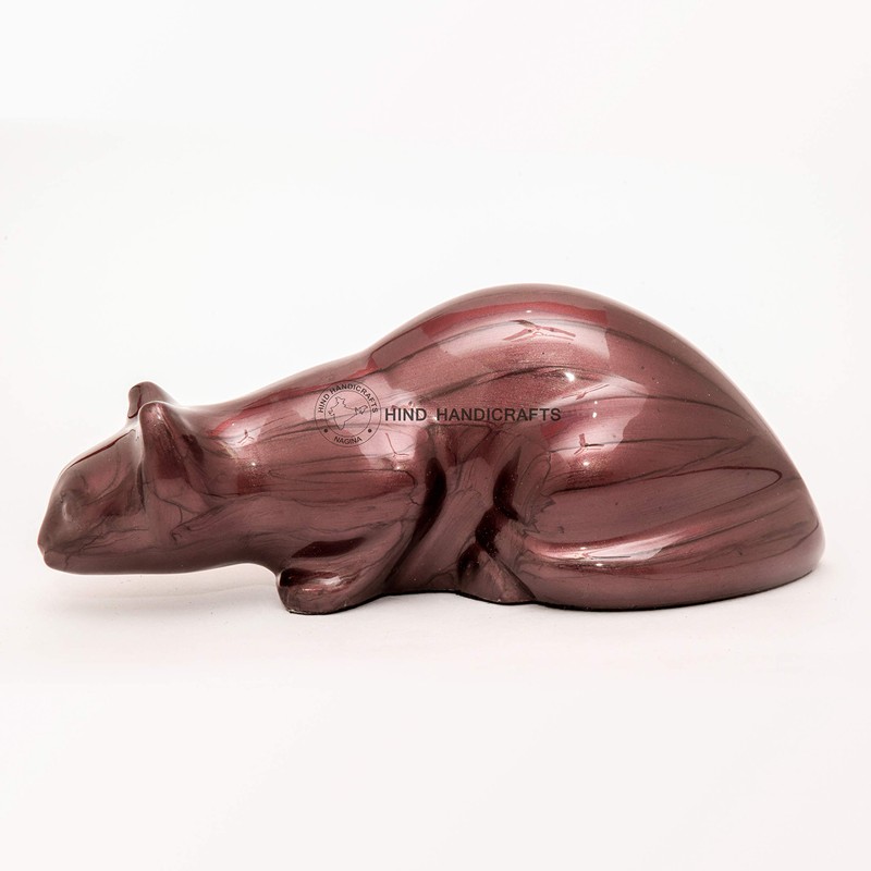 Hind Handicrafts Aluminium Contemporary Cat Cremation Urns for Ashes -