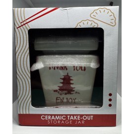 M.Z. Berger & Co., Inc Urban Tokyo Chinese Takeout Box Style Porcelain Bowl With Lid collectable