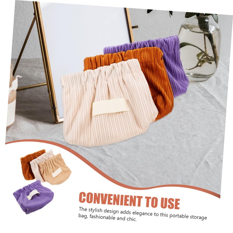 Healeved 4pcs Women Quilted Makeup Bag Lipstick Bag Portable Storage