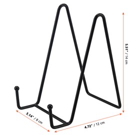 SINJEUN 8 PCS 6 Inch Metal Display Stands, Picture Frame Stand, Black Iron Easel Plate Holder Plate Frame Holders for Display Dish or Book, Tabletop Art, Party Decor