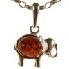 Baltic amber and sterling silver 925 cognac elephant pendant (no