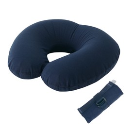 Marna (marna) fuu Neck Pillow (Inflates in One Breath / One Hand Size / Washable) Neck Pillow Compact Air (Travel / Airplane / Car Etc) Neck Pillow Navy JA053NV
