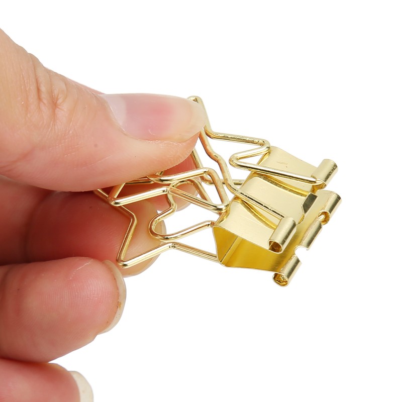 100 Pcs Binder Clips Star Shape Paper Clamps Hollow Long