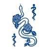 4 Sheets Temporary Snake Tattoo Semi-Permanent Cobra Tattoo Long-Lasting Tattoo