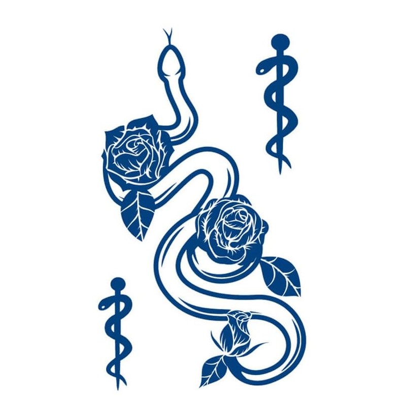 4 Sheets Temporary Snake Tattoo Semi-Permanent Cobra Tattoo Long-Lasting Tattoo