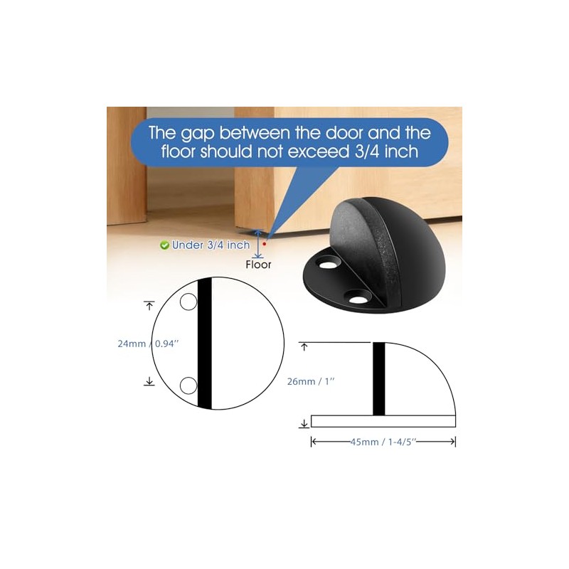 Topes de puerta autoadhesivos, protector de pared de acero inoxidable,