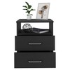 TREATLIFE HOME Compact Nightstand with Two Drawers and Shelf -