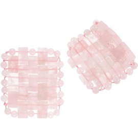 Antifaz de Cuarzo Rosa y Cristal para Masaje Ocular Natural, Alivio de Fatiga Visual Efecto Refrescante, Adecuado para Cuidado Después del Sol