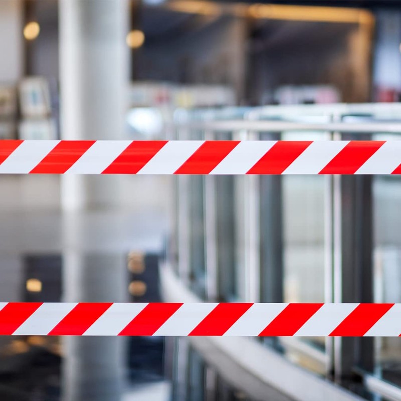 2 x Red and White Warning Tape 50mm x 20m