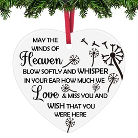 Sympathy Gifts Memorial Christmas Ornament Bereavement Grief Think of You Comfort Condolence Gifts for Loss of Mother Father Husband Wife Xmas Tree Decorations Ceramic Hanging Ornament