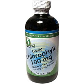 alfalfa World Organic 100mg Liquid Chlorophyll 8 Fl oz,  Pack of 1